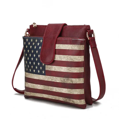 Josephine Vegan Leather Women FLAG Crossbody Bag