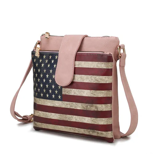 Josephine Vegan Leather Women FLAG Crossbody Bag