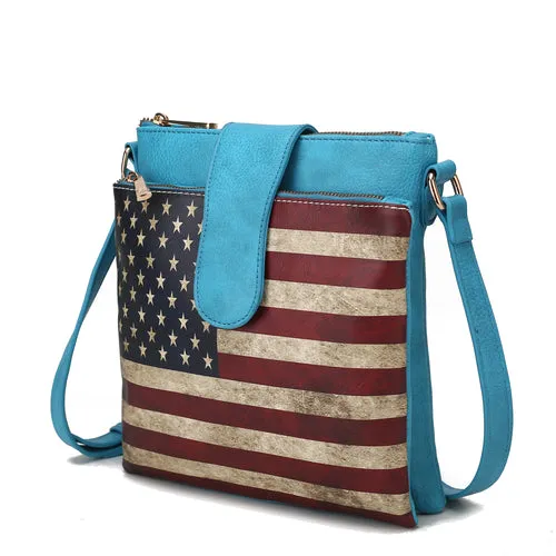 Josephine Vegan Leather Women FLAG Crossbody Bag