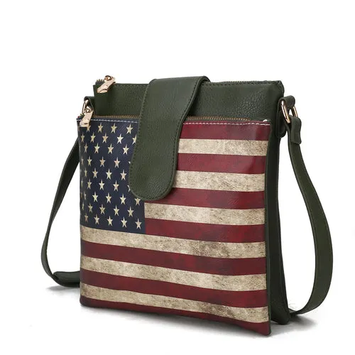 Josephine Vegan Leather Women FLAG Crossbody Bag