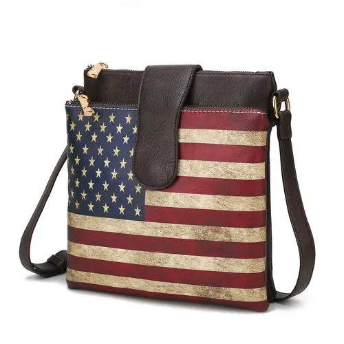 Josephine Vegan Leather Women FLAG Crossbody Bag