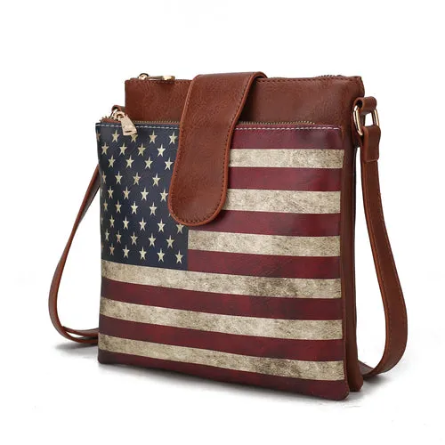 Josephine Vegan Leather Women FLAG Crossbody Bag