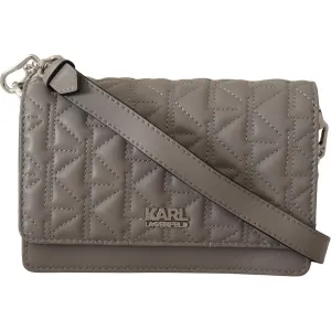 Karl Lagerfeld Elegant Grey Leather Crossbody Bag