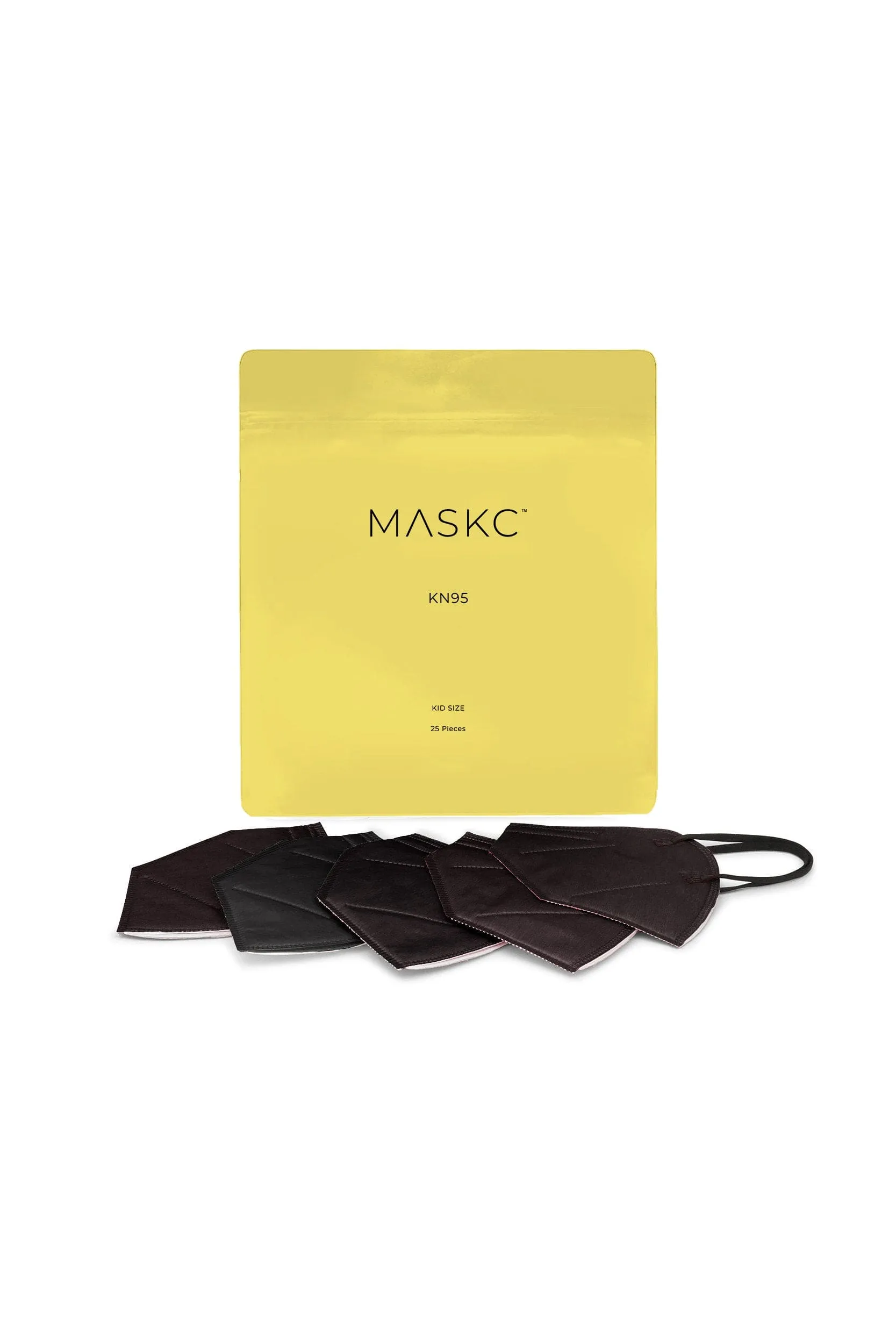 Kids - Black KN95 Face Masks - 25 Pack