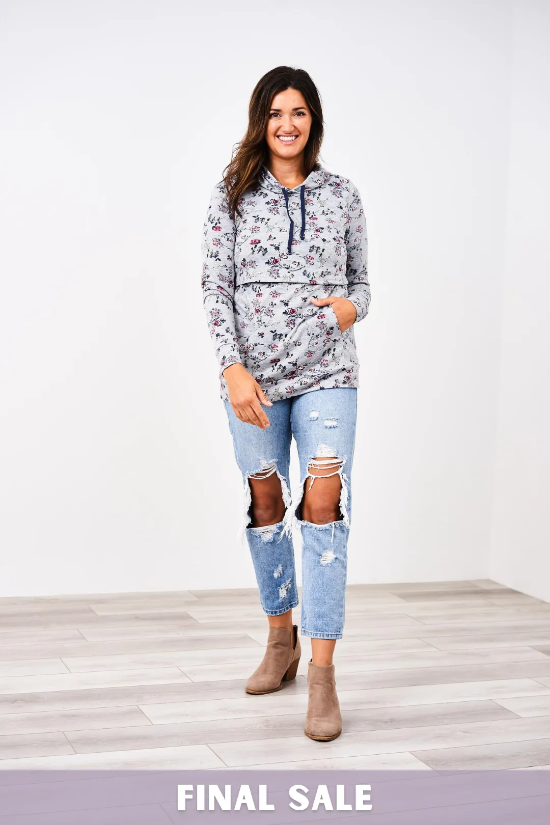 Latched Mama Floral Nursing Hoodie - Final Sale