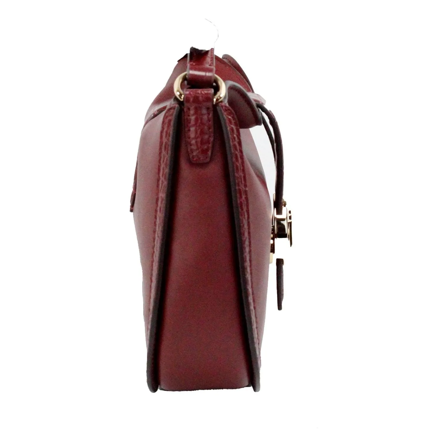 Michael Kors Gabby Small Dark Cherry Leather Foldover Hobo Crossbody Bag