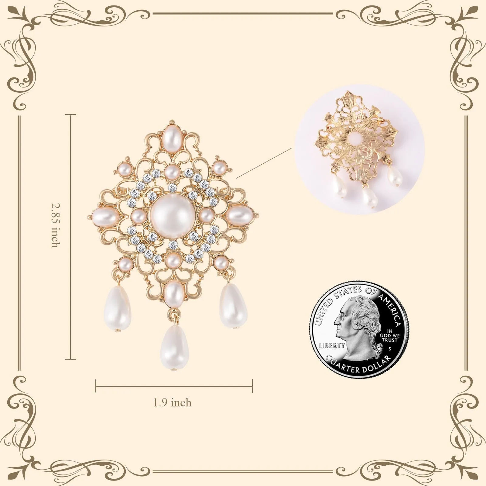 New Designer Pearl Large Flower Brooches