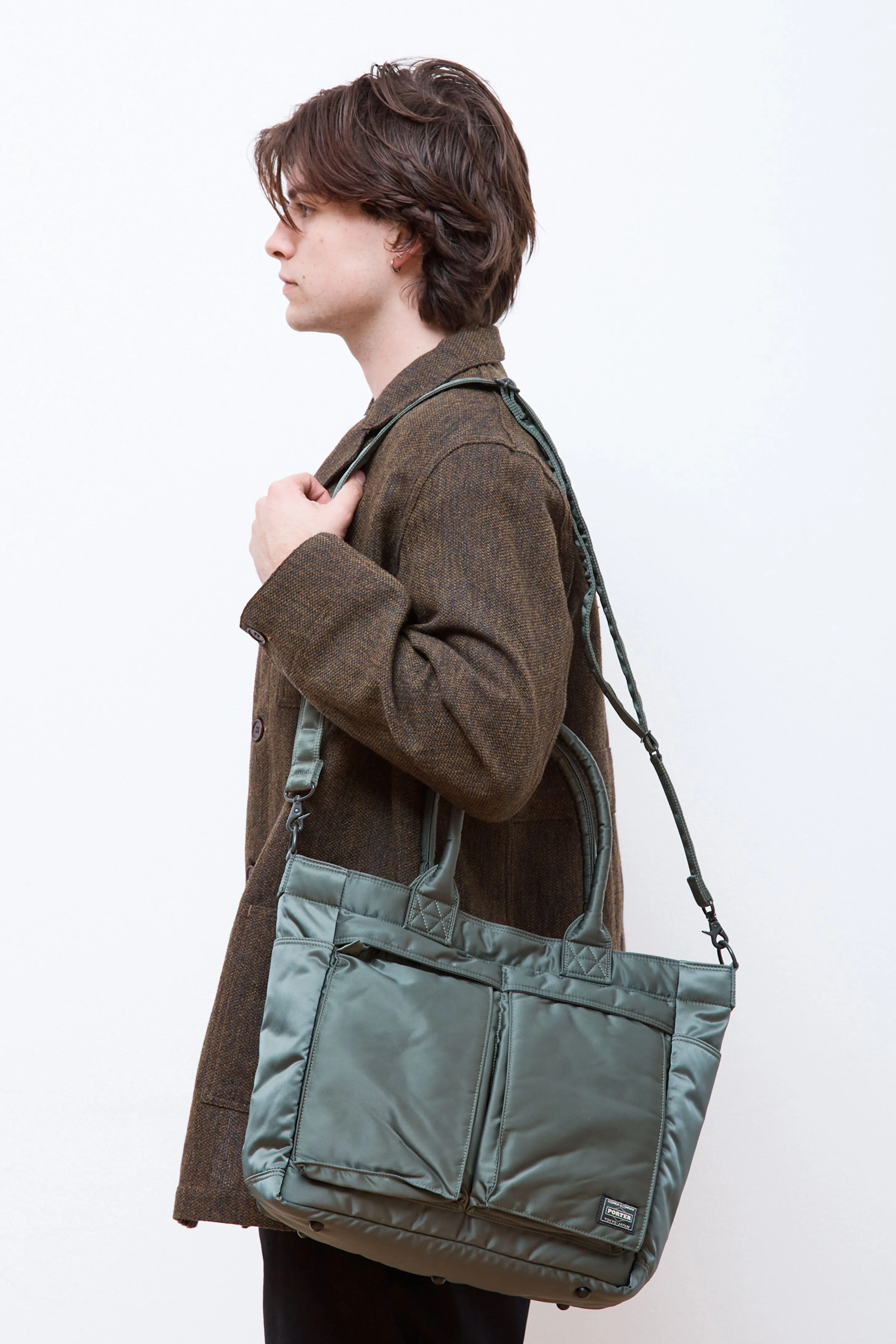 New Tanker Tote Bag (L) Sage Green