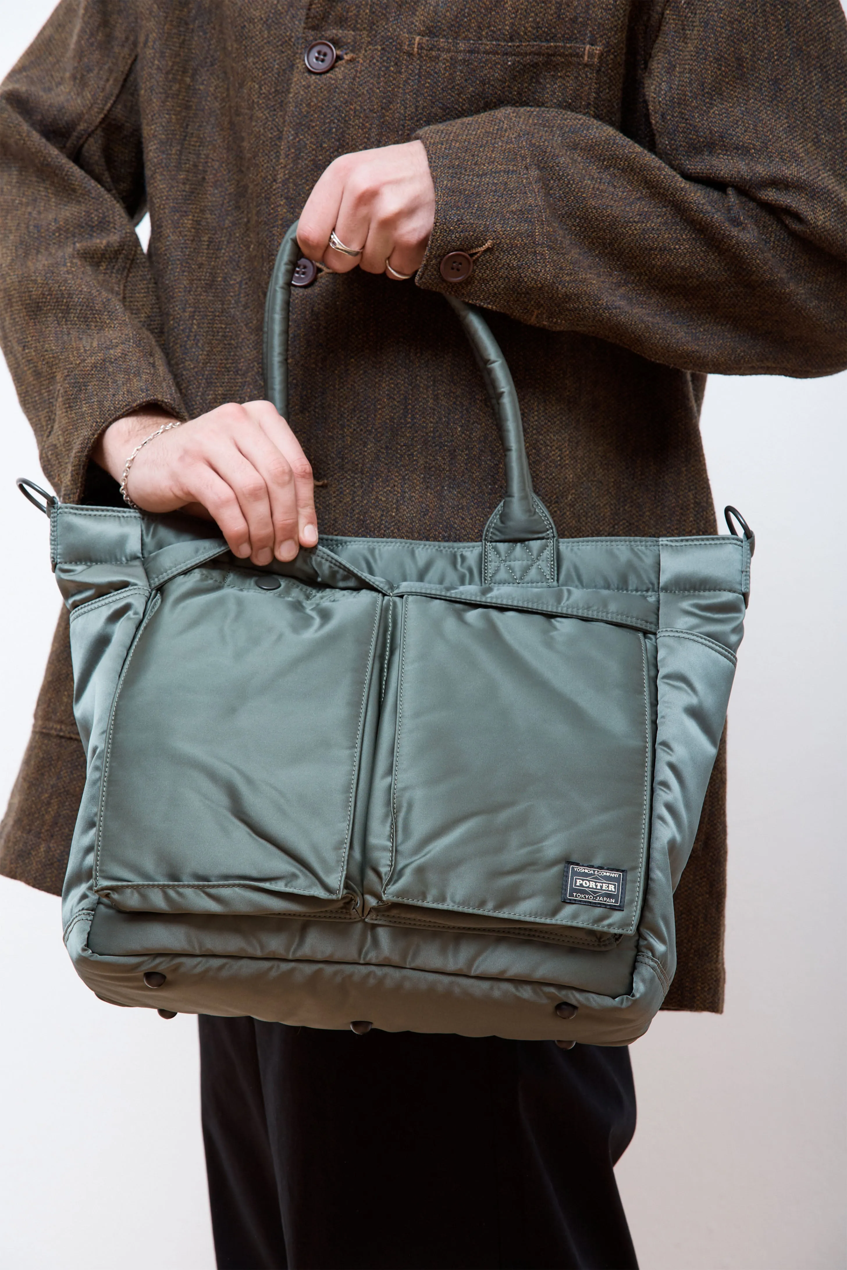 New Tanker Tote Bag (L) Sage Green