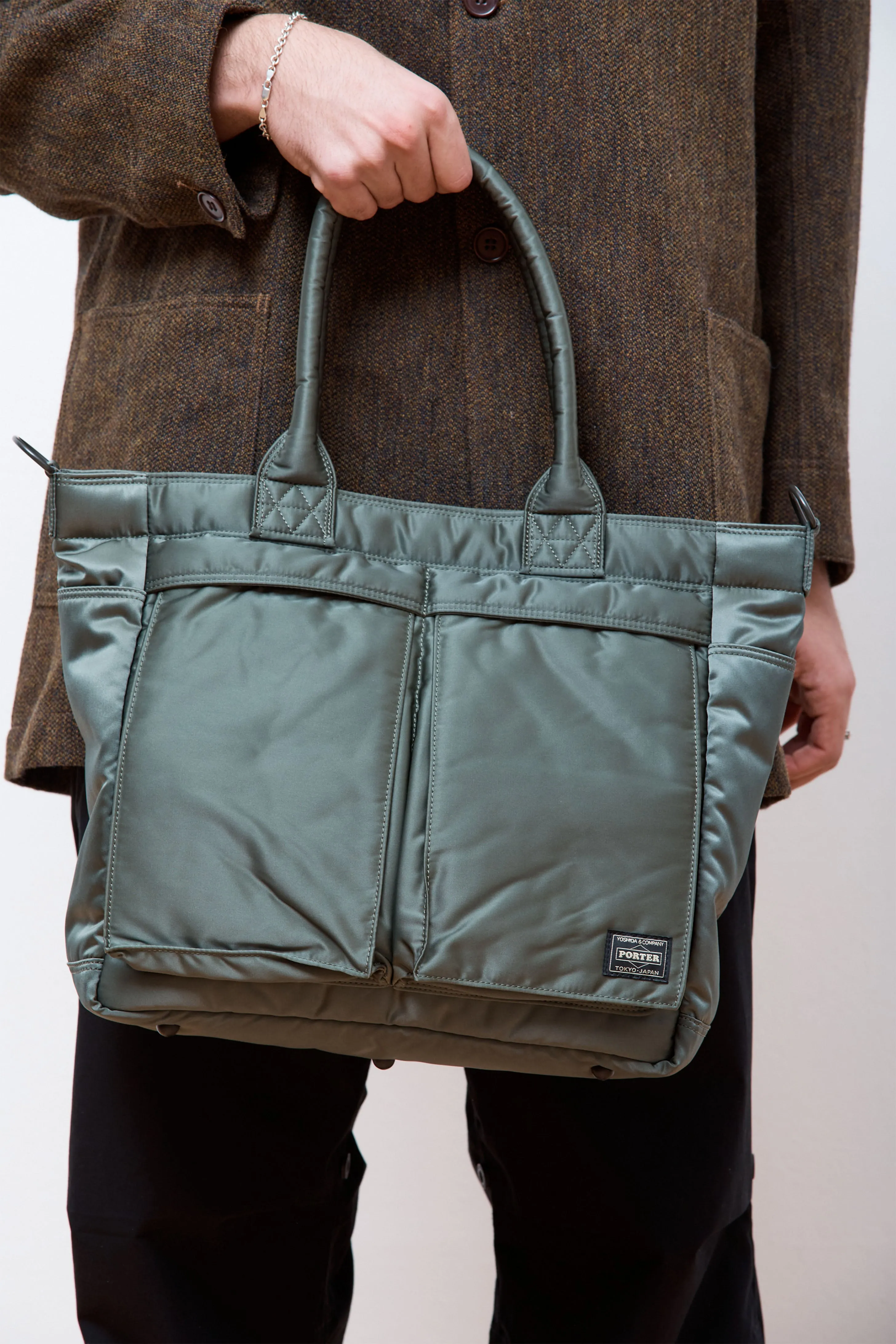 New Tanker Tote Bag (L) Sage Green