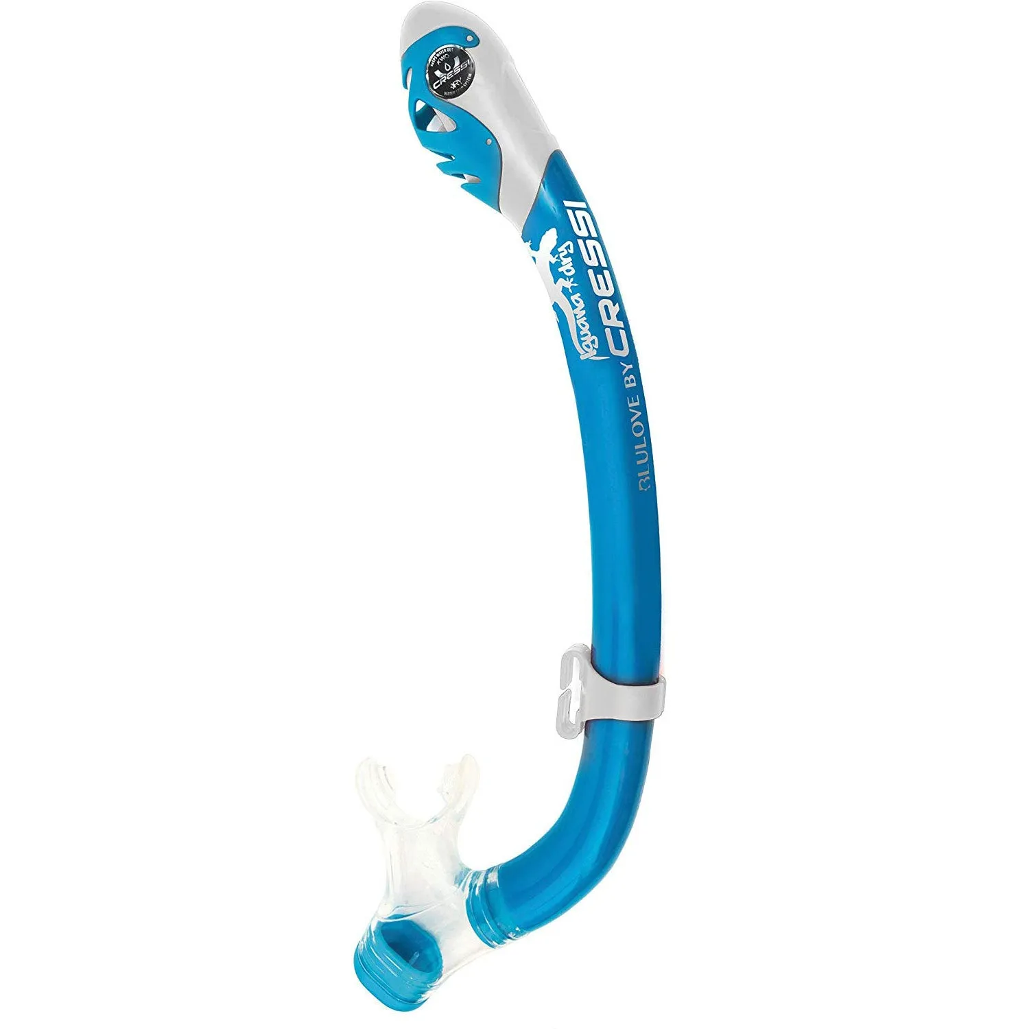 Open Box Cressi Junior Rocks Dry Mask Fin Snorkel Set-Blue / White-Large / X-Large