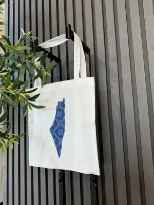 Pali Tote Bag - Blue Tatreez