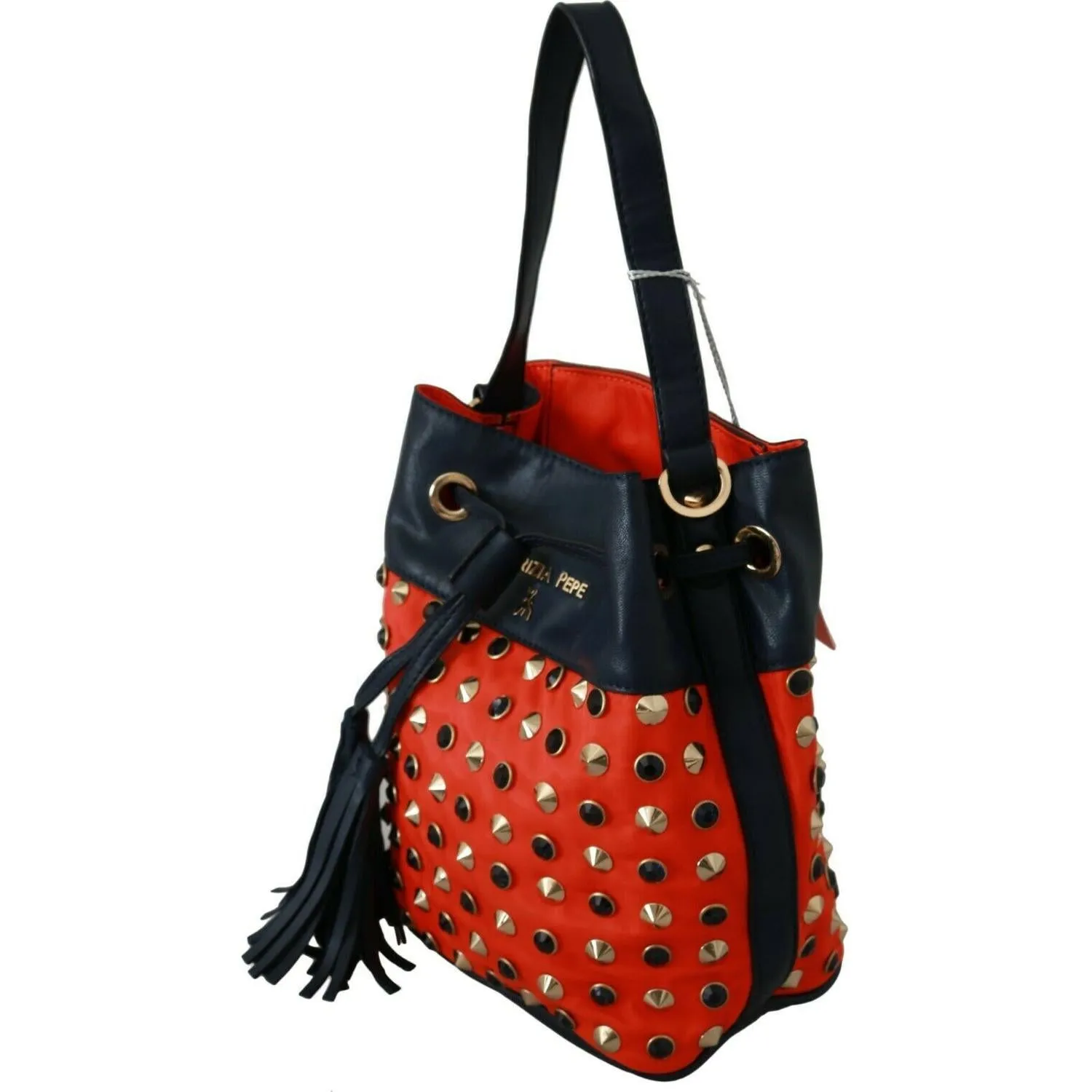 Patrizia Pepe Chic Red Shoulder Tote with Leather Strap