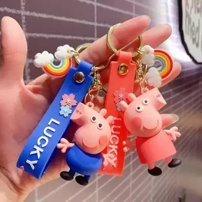 Peppa Pig Female | 3D Lanyard Keychain | Silicone