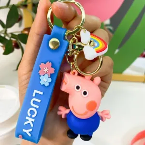 Peppa Pig Male | 3D Lanyard Keychain | Silicone