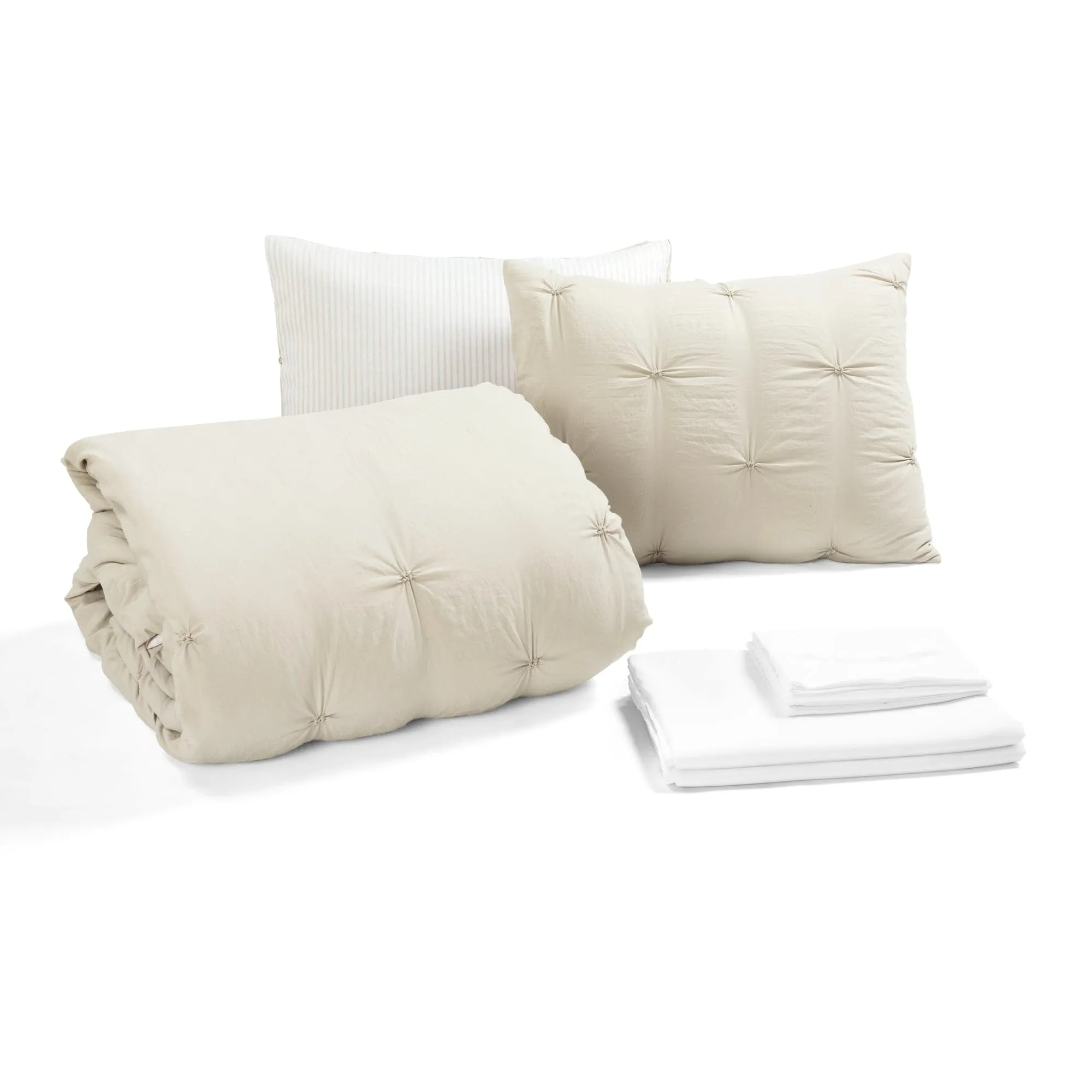 Ravello Pintuck Reversible Comforter Bed In A Bag