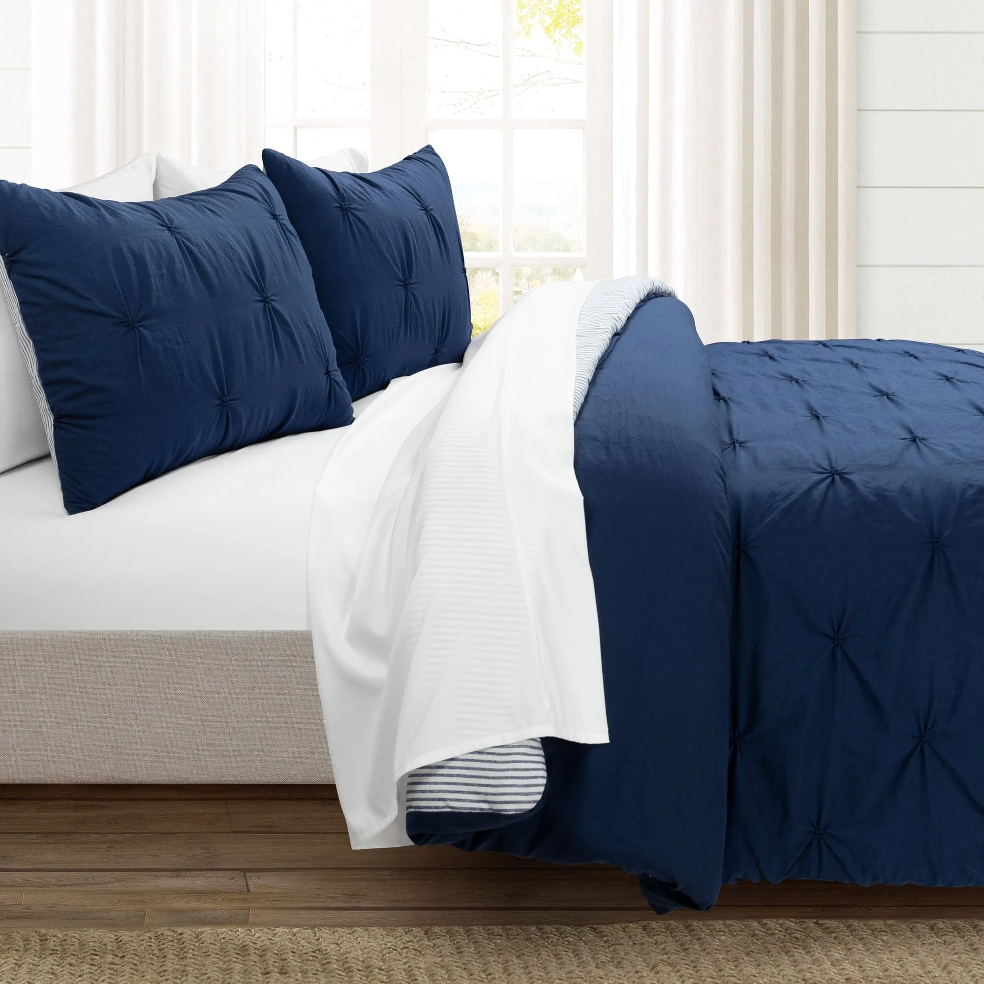 Ravello Pintuck Reversible Comforter Bed In A Bag