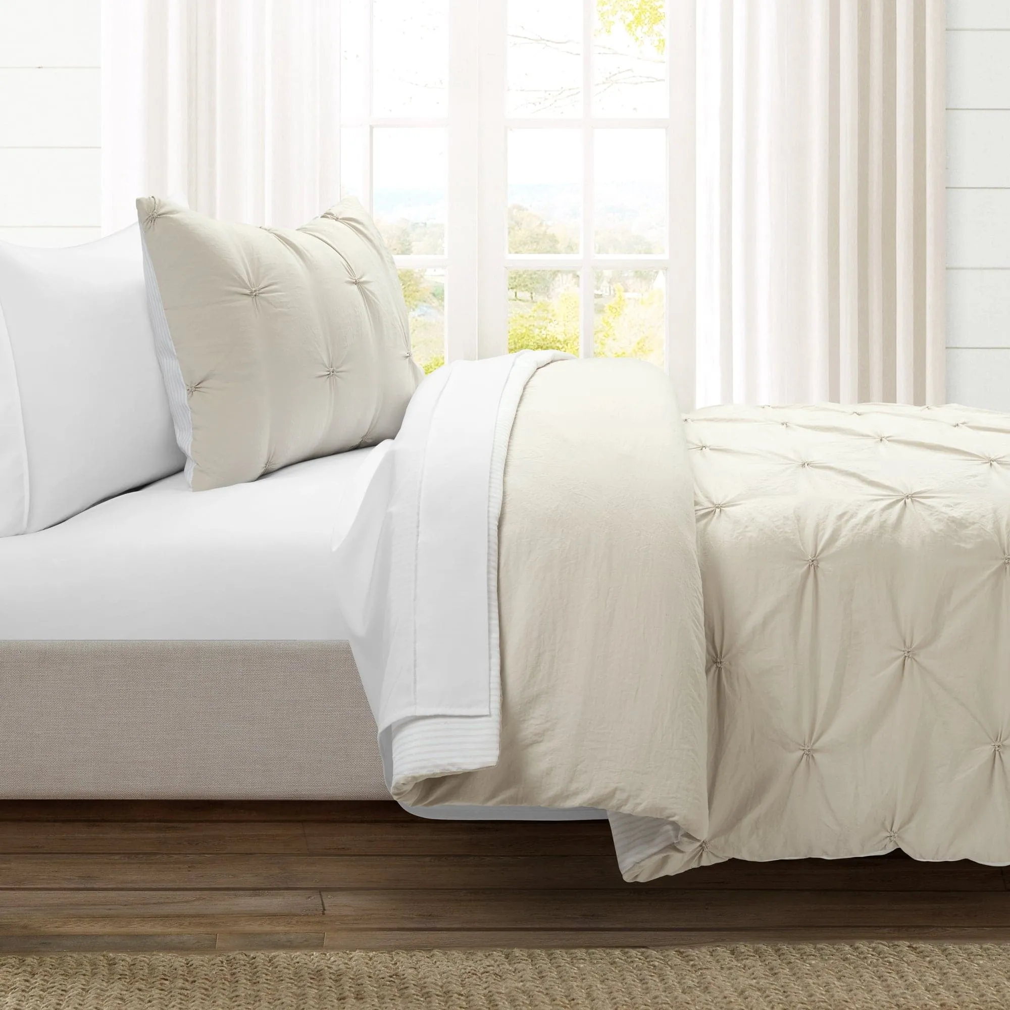 Ravello Pintuck Reversible Comforter Bed In A Bag