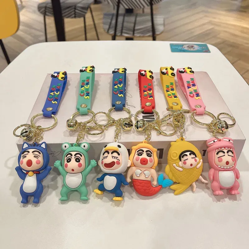 Shinchan Cartoon CAT | 3D Lanyard Keychain | Silicone