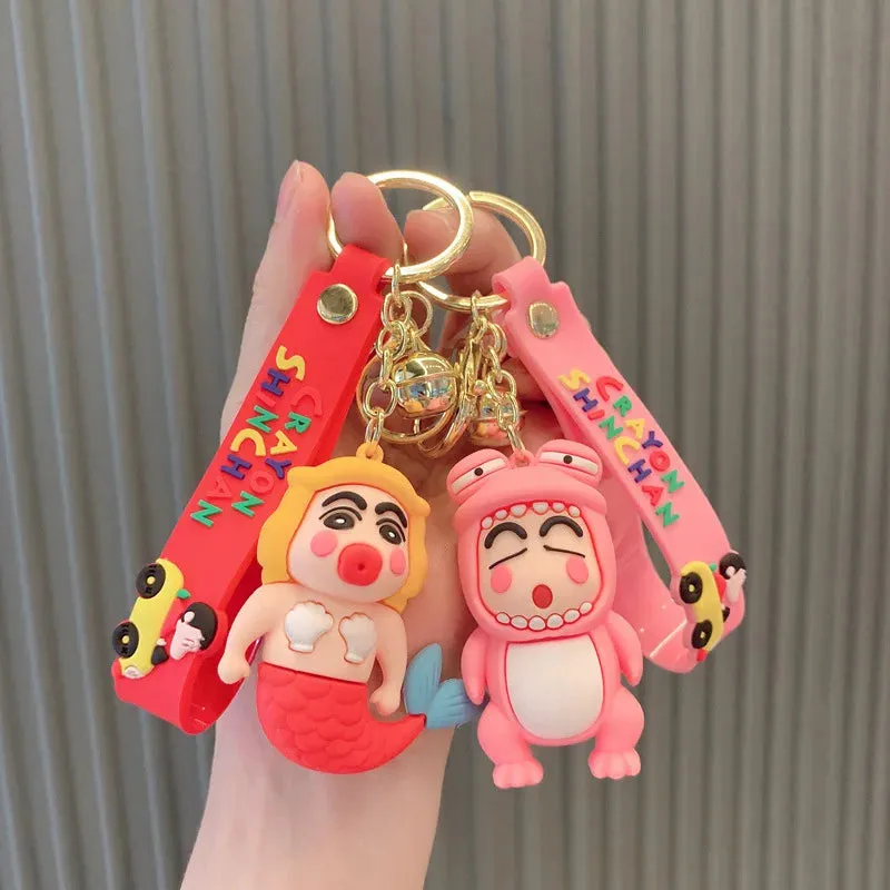 Shinchan Cartoon Mermaid | 3D Lanyard Keychain | Silicone