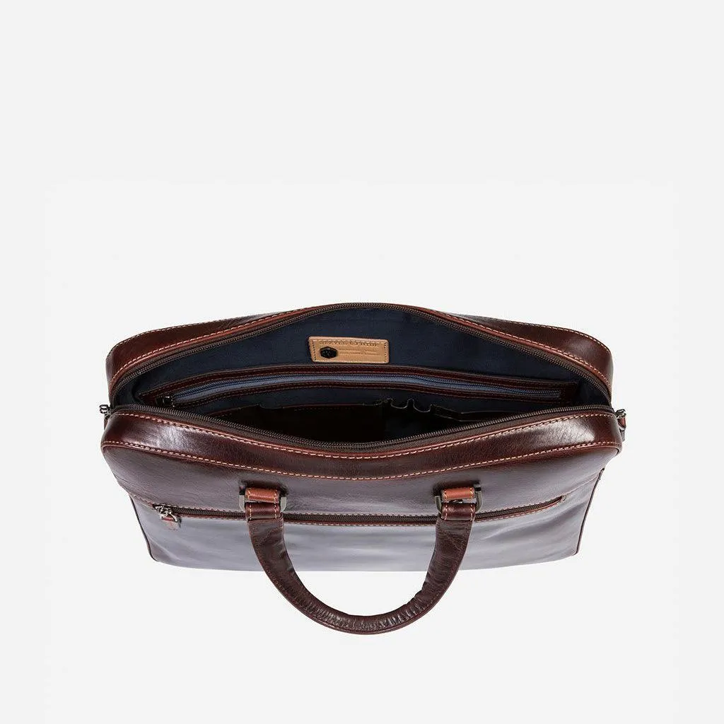 Slim Zip Top Briefcase