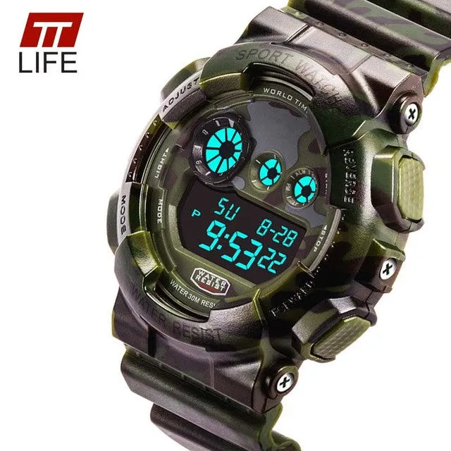 TTlife Brand Watch Men Waterproof Sports Running Military Watches Men's Luxury Analog Quartz Digital Fashion Watch 2016 New