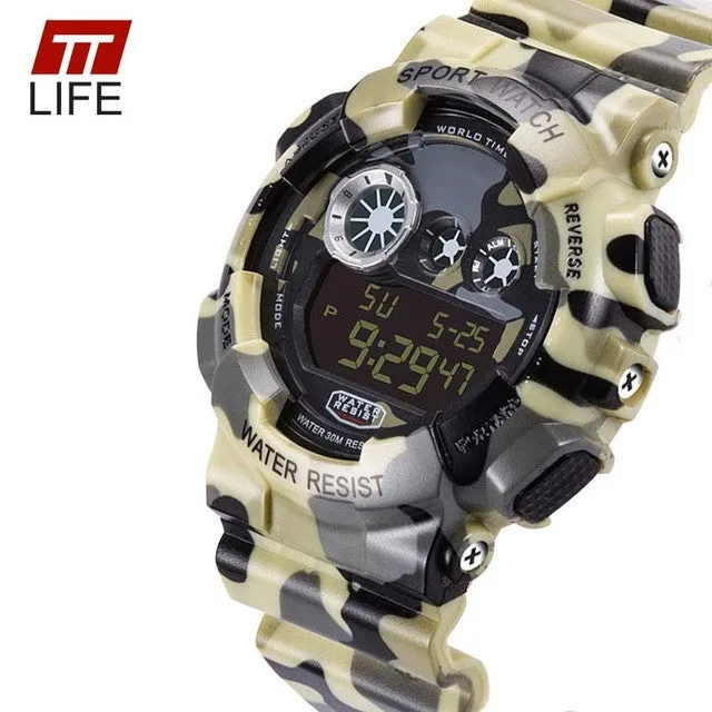 TTlife Brand Watch Men Waterproof Sports Running Military Watches Men's Luxury Analog Quartz Digital Fashion Watch 2016 New