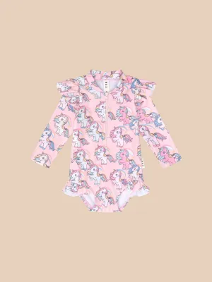 Unicorn Zip Swimsuit - Candy